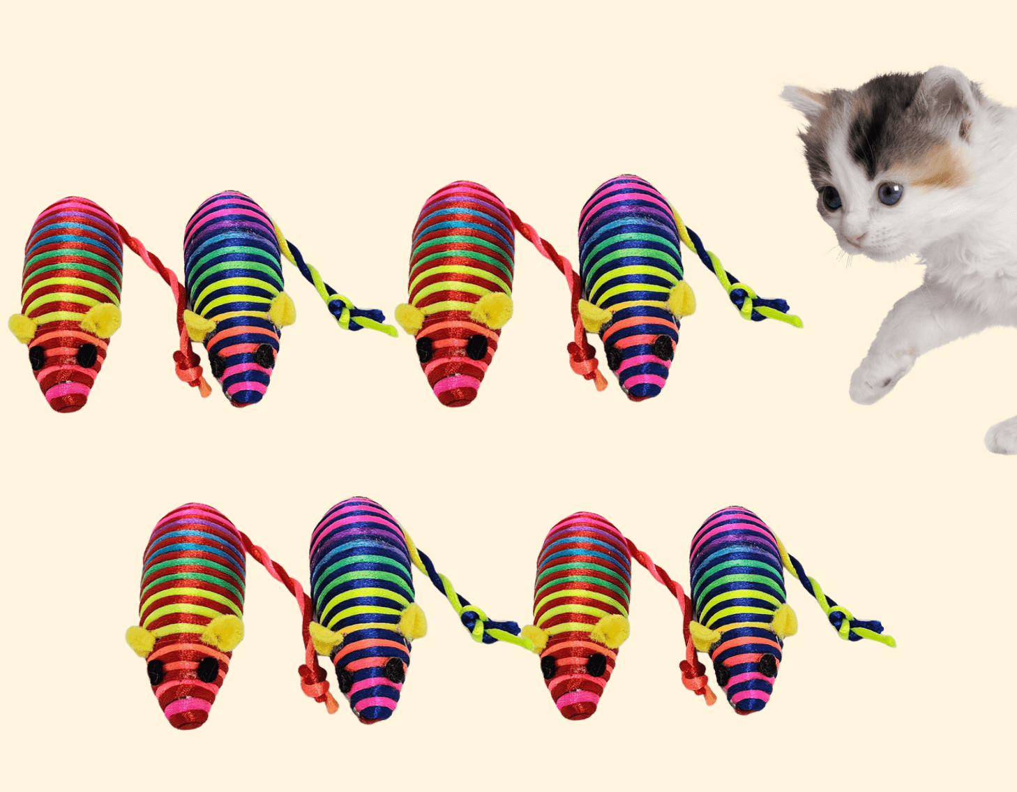 JUGUETE GATO RATON ARCOIRIS X 2